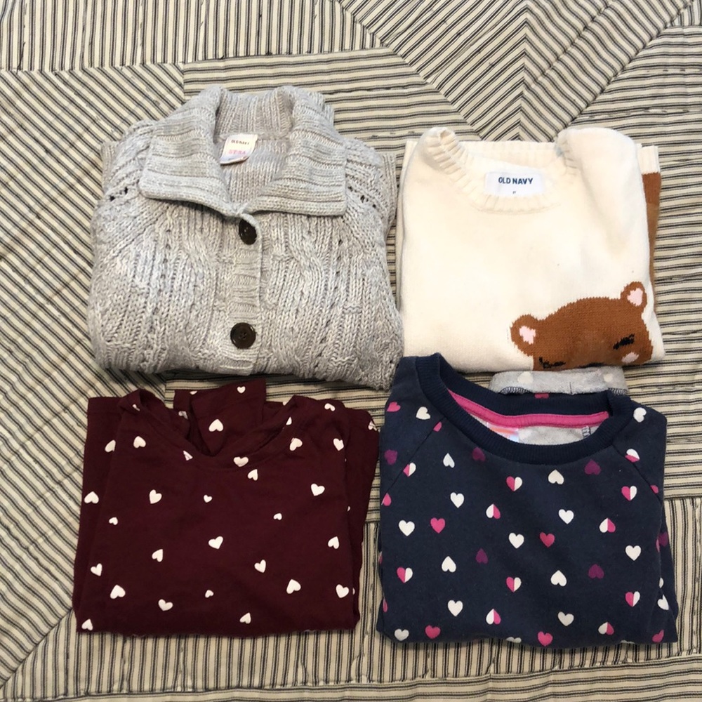 Girls long sleeve shirt and sweaters size 5T